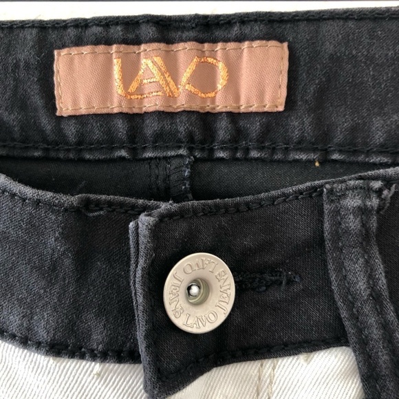 Lavo low rise faded black and white color block skinny jeans - Picture 3 of 6